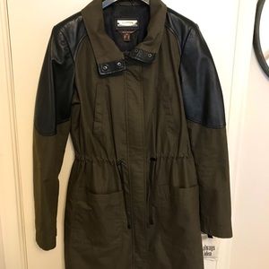 Danier long cotton/leather jacket